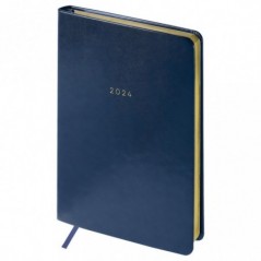 Ежедневник датированный 2024г., A5, 176л., кожзам, OfficeSpace "Windsor ", синий