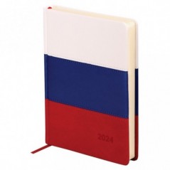 Ежедневник датированный 2024г., A5, 176л., кожзам, OfficeSpace "Flag", триколор