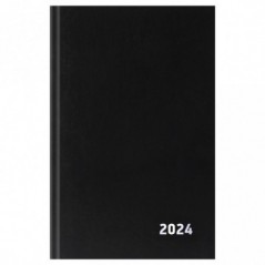 Ежедневник датированный 2024г., А5, 168л., бумвинил, OfficeSpace, черный