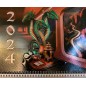 Календарь квартальный, настенный, трехблочный на 2024 год, "Символ года - Дракон трехглавый", 29.5х73 см, тиснение фольгой