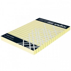 Бумага для заметок с липким слоем Index, 102х150 мм, желтая, 100 листов, в линейку, арт. 1437808