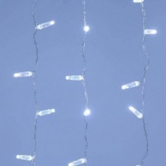 Бахрома (Айсикл) ALEDUS 2.4х2.2 м, прозрачный провод, ПВХ, белый, без мерцания
