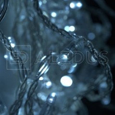 Гирлянда (Нить) ALEDUS 10 м, прозрачный провод, ПВХ, белый, с мерцанием