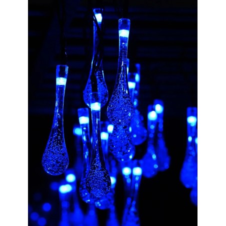 Электрогирлянда интерьерная Капельки Светодиодная, 10 м, питание от сети 220В, цвет свечения голубой