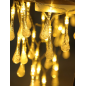 Электрогирлянда интерьерная Капельки Светодиодная, 10 м, питание от сети 220В, цвет свечения желтый теплый
