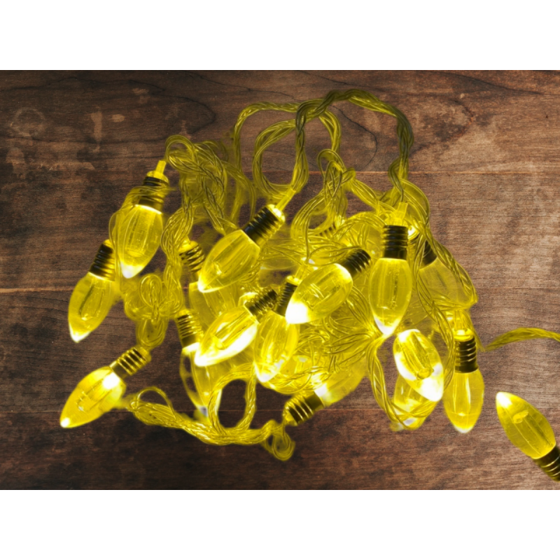 Электрогирлянда в виде свечек, 5 м, 20 ламп, питание от сети 220В, цвет свечения желтый