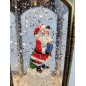 Новогодний фонарь с подсветкой Дед мороз с подарком в руке музыкальный