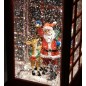 Новогодний фонарь Санта с олененком в телефонной будке с подсветкой музыкальный