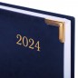 Ежедневник датированный BRAUBERG "Senator", под кожу, синий,2024 А5 138x213 мм,. арт. 114884