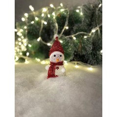 Светящийся снеговик Красный, 9 Х 6 См, цвет свечения разноцветный