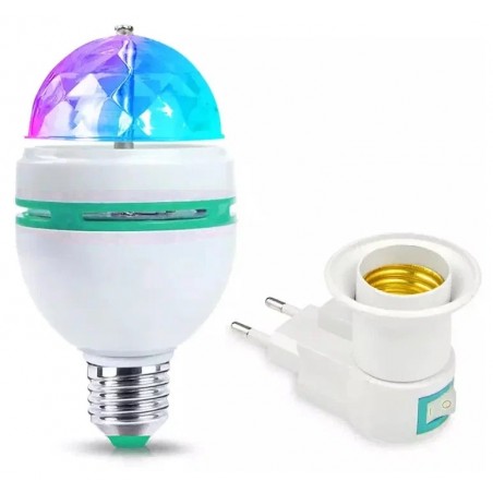 Диско-лампа вращающаяся, Светильник-проектор ночник Диско Шар с сетевым адаптером, цоколь Е27