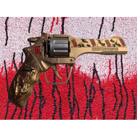 Револьвер, 16 см, металл, на блистере, золотистого цвета
