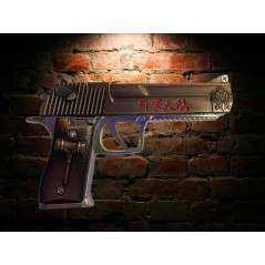 Игрушка пистолет детский, металлический стреляет пульками 11,5 см, бронзовый