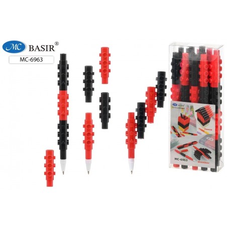 Ручка шариковая-конструктор шириковая Basir, черно-красного цвета, арт. МС-6963