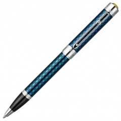 Ручка шариковая Flavio Ferrucci Quadretto, FF-BP1811, синий лакированный корпус в клетку, хромированные клип и детали, M