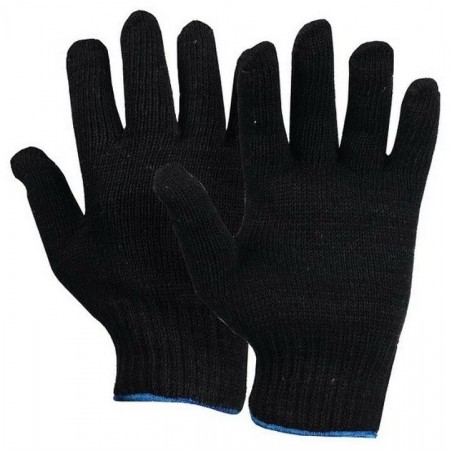 Рабочие перчатки черные утепленные зимние  без покрытия 10 пар