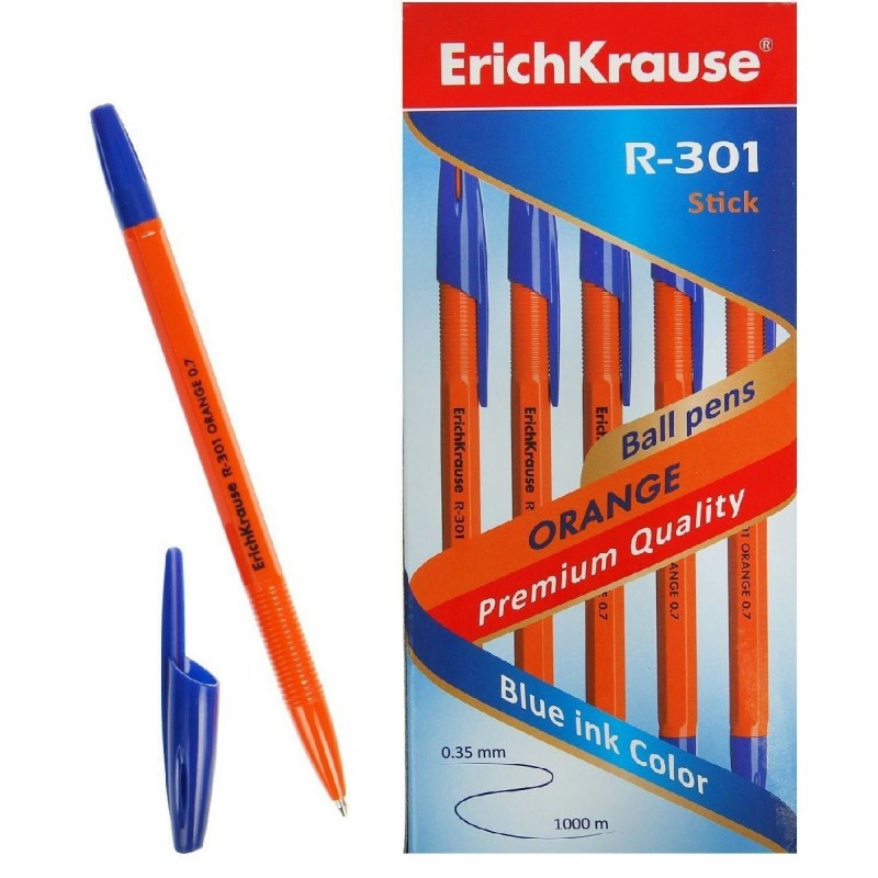 Ручка шариковая Erich Krause R-301 Orange Stick 0,7