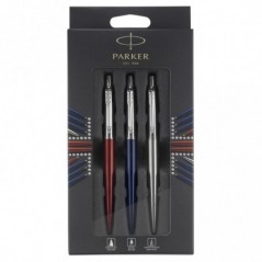 Набор Parker "Jotter London Trio": шариковая ручка + гелевая ручка + механический карандаш, подарочная упаковка, европодвес
