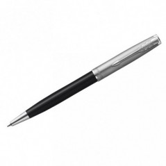 Ручка шариковая Parker "Sonnet Sand Blasted Metal and Black Lacquer" черная, 1,0мм, поворот., подарочная упаковка