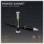 Ручка-роллер Parker "Sonnet Matte Black CT" черная, 0,8мм, подарочная упаковка