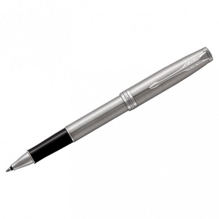 Ручка-роллер Parker "Sonnet Stainless Steel CT" черная, 0,8мм, подарочная упаковка