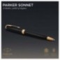 Ручка шариковая Parker "Sonnet Matte Black GT" черная, 1,0мм, поворот., подарочная упаковка