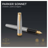 Ручка перьевая Parker "Sonnet Stainless Steel GT" черная, 0,8мм, подарочная упаковка