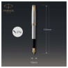 Ручка перьевая Parker "Sonnet Stainless Steel GT" черная, 0,8мм, подарочная упаковка