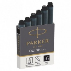 Картриджи чернильные Parker "Cartridge Quink Mini" черные, 6шт., картонная коробка