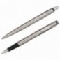 Набор Parker "Jotter Stainless Steel CT": ручка шариковая 1,0мм синяя и ручка перьевая 1,0мм синяя, подарочная упаковка