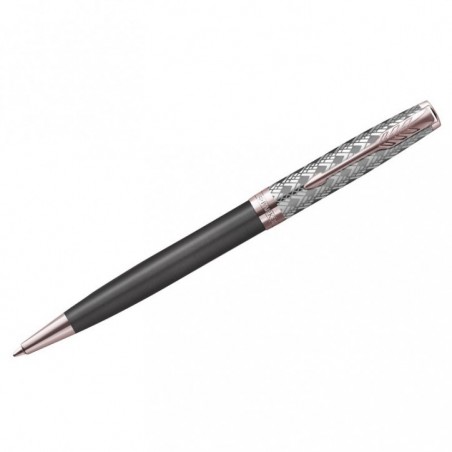 Ручка шариковая Parker "Sonnet Premium Metal and Grey PGT" черная, 1,0мм, поворот., подарочная упаковка