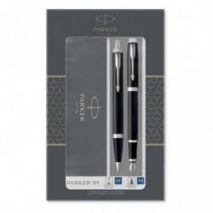 Набор Parker "IM Black CT": ручка шариковая, 1,0мм и ручка перьевая, 1,0мм, подарочная упаковка