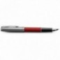 Ручка перьевая Parker "Sonnet Sand Blasted Metal and Red Lacquer" черная, 0,8мм, подарочная упаковка