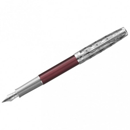 Ручка перьевая Parker "Sonnet Metal and Red Lacquer CT" черная, 0,8мм, подарочная упаковка