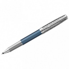 Ручка-роллер Parker "Sonnet Metal and Blue Lacquer СT" черная, 0,8мм, подарочная упаковка
