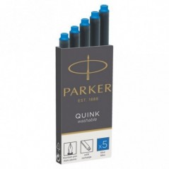 Картриджи чернильные Parker "Cartridge Quink" смываемые синие, 5шт., картонная коробка