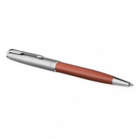Ручка шариковая Parker "Sonnet Sand Blasted Metal and Orange Lacquer" черная, 1,0мм, поворот., подарочная упаковка