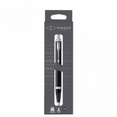 Ручка шариковая Parker "IM Matte Black CT" черная, 1,0мм, кнопочн., подарочная упаковка с европодвесом