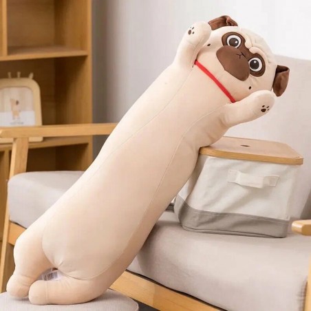 Мягкая игрушка - подушка собачка мопс батон 90 см.