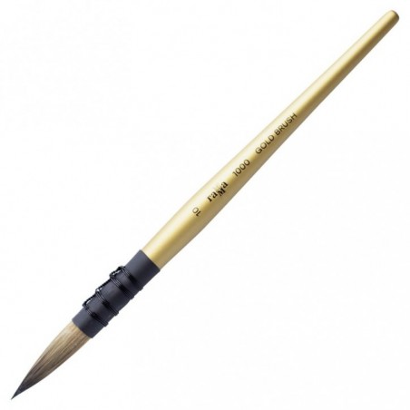 Кисть художественная синтетика Гамма "GOLD BRUSH", круглая 10, французское крепление, короткая ручка