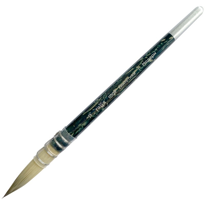 Кисть художественная синтетика Гамма "Модерн", круглая 12, французское крепление, короткая ручка