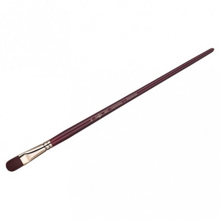Кисть художественная синтетика бордовая Гамма "Вернисаж", плоскоовальная 16, длинная ручка