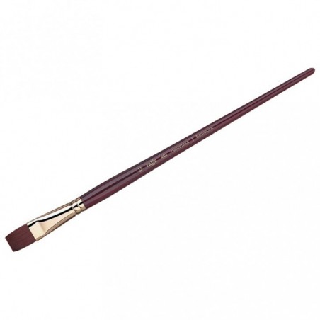 Кисть художественная синтетика бордовая Гамма "Вернисаж", плоскоовальная 22, длинная ручка