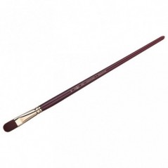 Кисть художественная синтетика бордовая Гамма "Вернисаж", плоскоовальная 18, длинная ручка