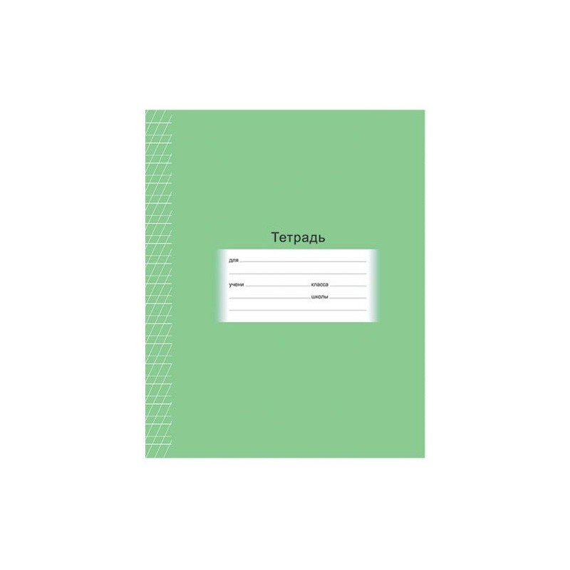 Тетрадь А-5, картонная обложка, 12 листов, косая линейка частая