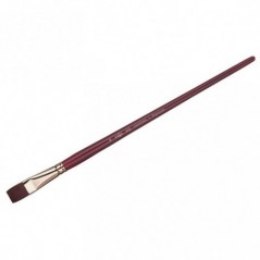 Кисть художественная синтетика бордовая Гамма "Вернисаж", плоская 18, длинная ручка