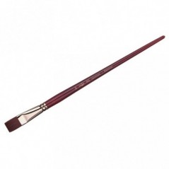 Кисть художественная синтетика бордовая Гамма "Вернисаж", плоская 24, длинная ручка