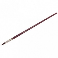 Кисть художественная синтетика бордовая Гамма "Вернисаж", круглая 22, длинная ручка