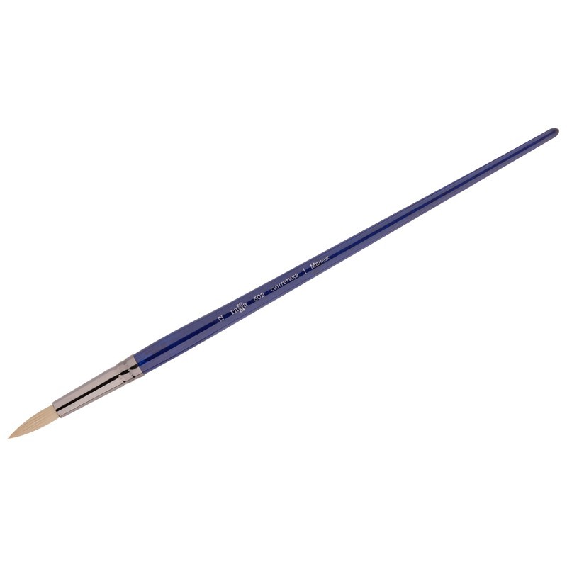Кисть художественная синтетика упругая Гамма "Манеж", круглая 12, длинная ручка