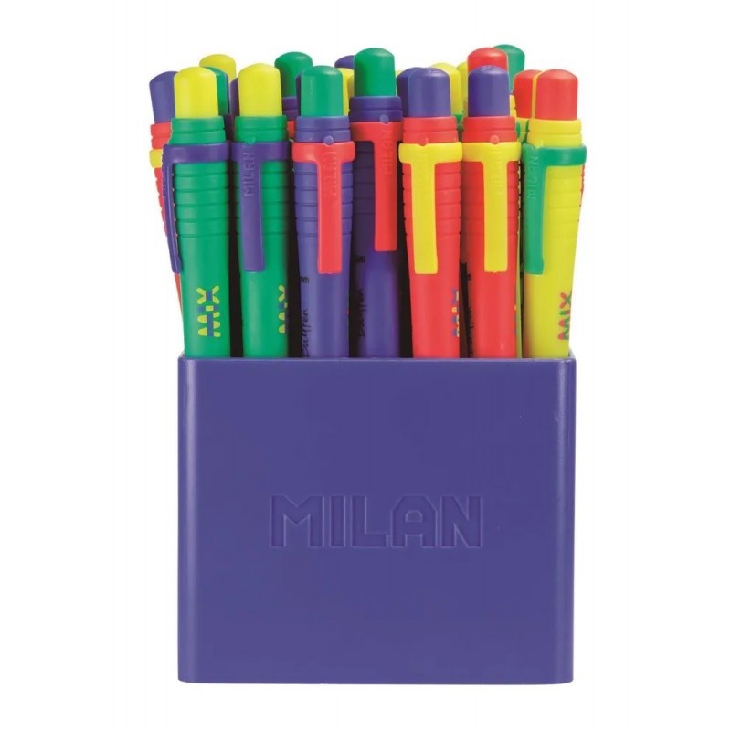 Ручка шарик. автомат. MILAN "Sway Mix" цвет корпуса в ассорт., цвет чернил: синий
